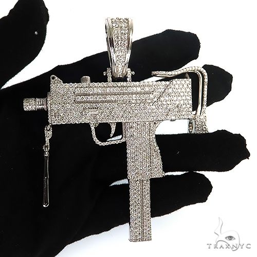Uzi submachine Gun Diamond Pendant 69001 - Image 7