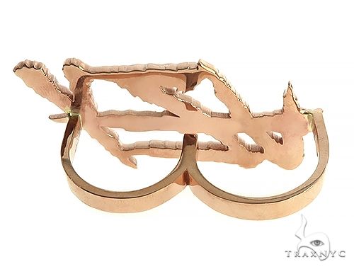 10K Gold 'VYZ' Double Finger Ring 66364 - Image 4