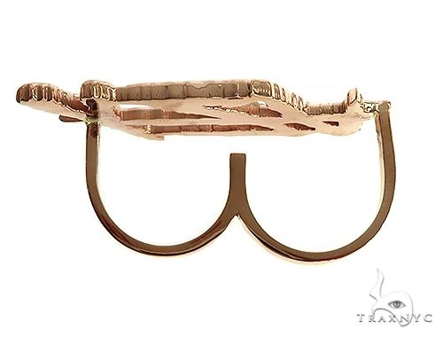 10K Gold 'VYZ' Double Finger Ring 66364 - Image 5