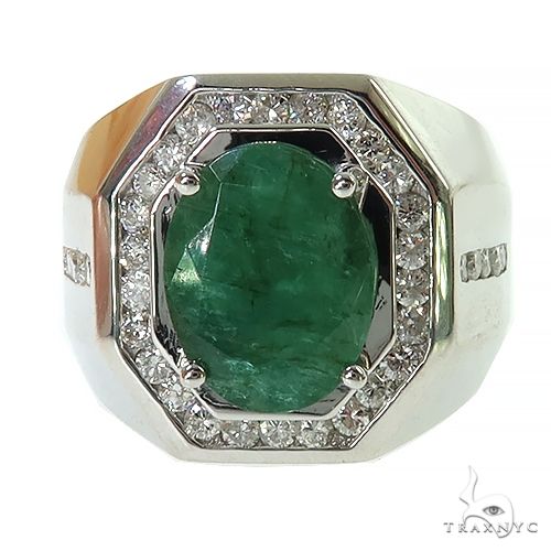 Verdant Valor Men's Emerald Ring .925 Silver 69621 - Image 2