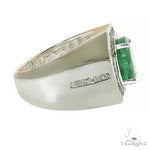 Verdant Valor Men's Emerald Ring .925 Silver 69621 - Image 3