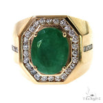 Verdant Valor Men's Emerald Ring 69588 - Image 1