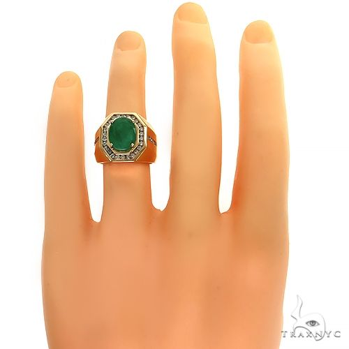 Verdant Valor Men's Emerald Ring 69588 - Image 6