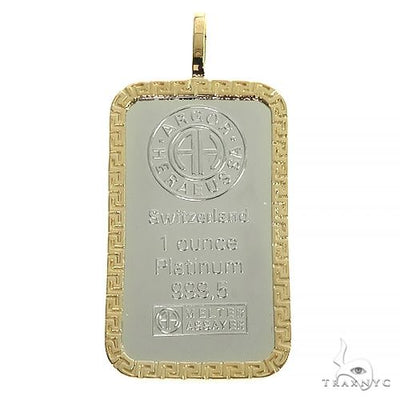 Greek Motif Dog Tag Pendant with 1 Ounce Platinum 999,5 Switzerland Bar 66411 - Image 1