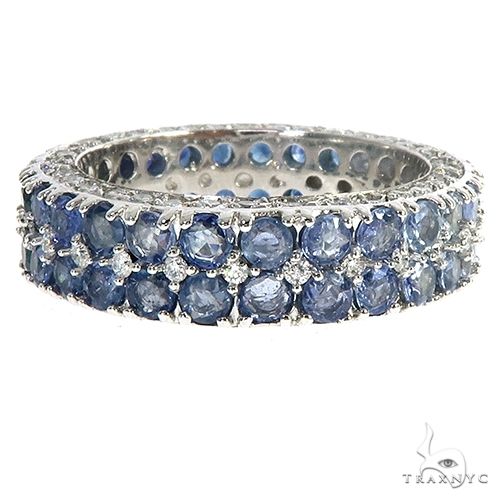 Water Sapphire Diamond Eternity Ring 66933 - Image 1