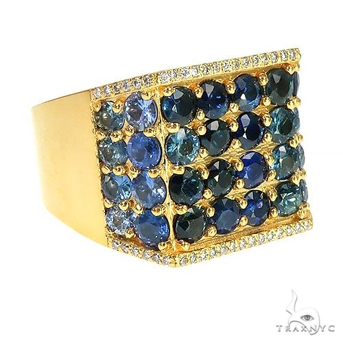 Water Sapphire Diamond Ring 67335 - Image 2