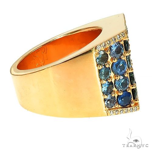 Water Sapphire Diamond Ring 67335 - Image 3