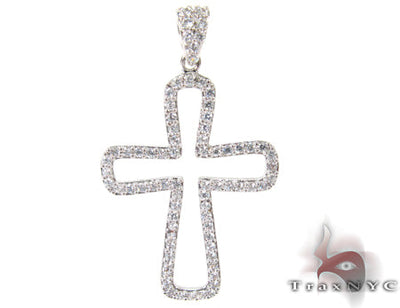 White Gold Diamond Cross Crucifix 27111 - Image 1