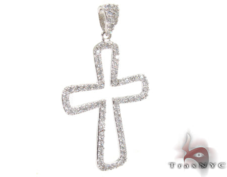 White Gold Diamond Cross Crucifix 27111 - Image 2