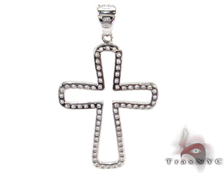 White Gold Diamond Cross Crucifix 27111 - Image 3