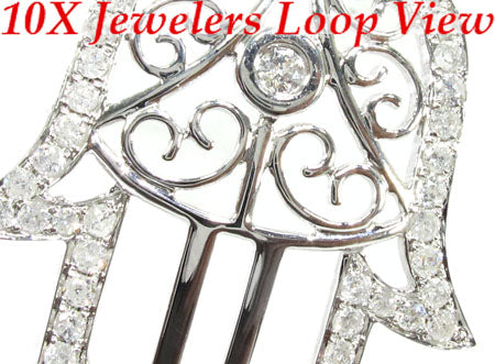 White Gold Hamsa Diamond Pendant 25012 - Image 3