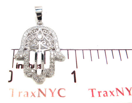 White Gold Hamsa Diamond Pendant 25012 - Image 6