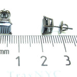 Black Gold Princess Cut Prong Black Diamond Earrings 23287 - Image 6