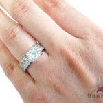 White Gold Princess Round Cut Prong Diamond Wedding Ring Set 24887 - Image 10