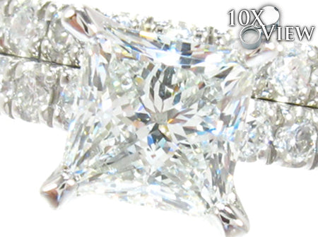 White Gold Princess Round Cut Prong Diamond Wedding Ring Set 24887 - Image 3