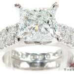 White Gold Princess Round Cut Prong Diamond Wedding Ring Set 24887 - Image 5