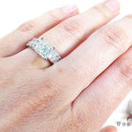 White Gold Princess Round Cut Prong Diamond Wedding Ring Set 24887 - Image 9