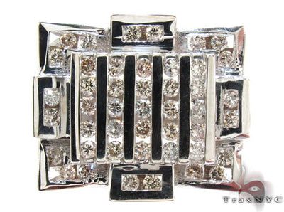 White Gold Round Cut Channel Diamond Crown Ring 24571 - Image 1