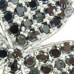 White Gold Round Cut Prong Black Diamond Clover Pendant 24855 - Image 3