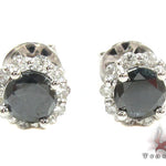 White Gold Round Cut Prong Black and White Diamond Earrings 24828 - Image 1