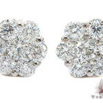 White Gold Round Cut Prong Diamond Cluster Earrings 24052 - Image 1