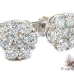 White Gold Round Cut Prong Diamond Cluster Earrings 24052 - Image 2