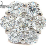 White Gold Round Cut Prong Diamond Cluster Earrings 24052 - Image 3