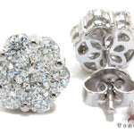 White Gold Round Cut Prong Diamond Cluster Earrings 24052 - Image 4