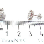White Gold Round Cut Prong Diamond Cluster Earrings 24052 - Image 5