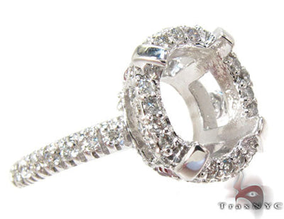 White Gold Round Cut Prong Diamond Semi Mount Ring 25103 - Image 1