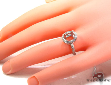 White Gold Round Cut Prong Diamond Semi Mount Ring 25103 - Image 10