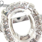White Gold Round Cut Prong Diamond Semi Mount Ring 25103 - Image 3