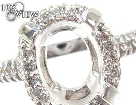 White Gold Round Cut Prong Diamond Semi Mount Ring 25103 - Image 3