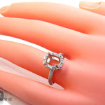 White Gold Round Cut Prong Diamond Semi Mount Ring 25103 - Image 9
