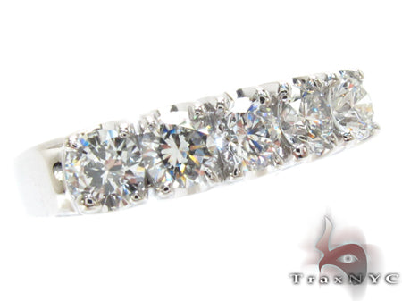 White Gold Round Cut Prong Diamond Anniversary Ring 23462 - Image 1