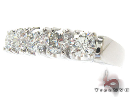 White Gold Round Cut Prong Diamond Anniversary Ring 23462 - Image 4