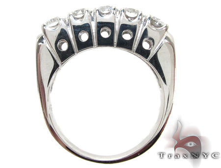 White Gold Round Cut Prong Diamond Anniversary Ring 23462 - Image 6