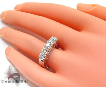 White Gold Round Cut Prong Diamond Anniversary Ring 23462 - Image 8