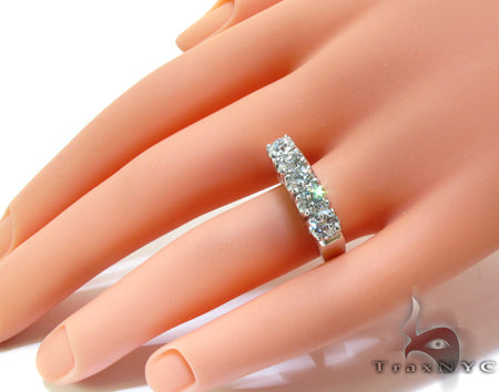 White Gold Round Cut Prong Diamond Anniversary Ring 23462 - Image 9