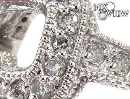 White Gold Round Princess Cut Prong Diamond Semi Mount Ring 25101 - Image 3