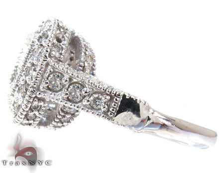 White Gold Round Princess Cut Prong Diamond Semi Mount Ring 25101 - Image 5