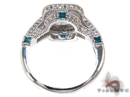 White Gold Round Princess Cut Prong Diamond Semi Mount Ring 25101 - Image 7