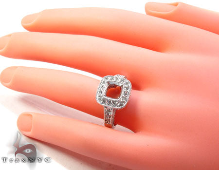 White Gold Round Princess Cut Prong Diamond Semi Mount Ring 25101 - Image 8