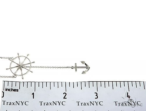White Gold Wheel And Anchor Chain Necklace 66073 - Image 7