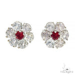 Frosted Flame Sapphire Flower Earrings 67133 - Image 1