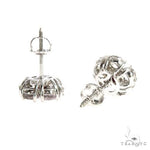 Frosted Flame Sapphire Flower Earrings 67133 - Image 3