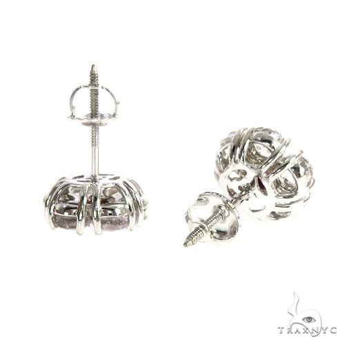 Frosted Flame Sapphire Flower Earrings 67133 - Image 3