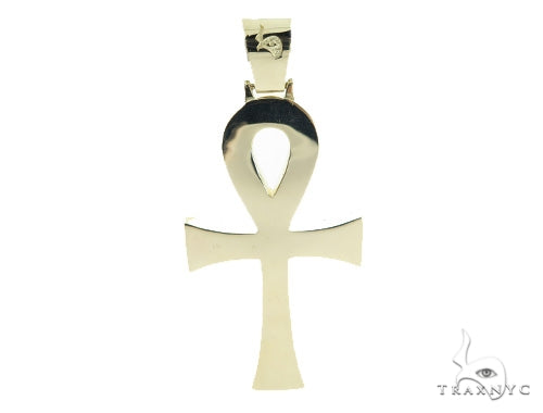 XL Ankh Pave Diamond Cross Crucifix Pendant 45569 - Image 4