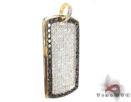 XL Black Outline Pave Diamond Dog Tag 27937 - Image 2