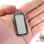 XL Black Outline Pave Diamond Dog Tag 27937 - Image 6